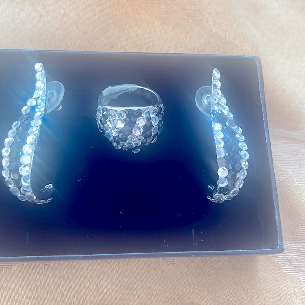 Swarovski Chrystal ring and earrings